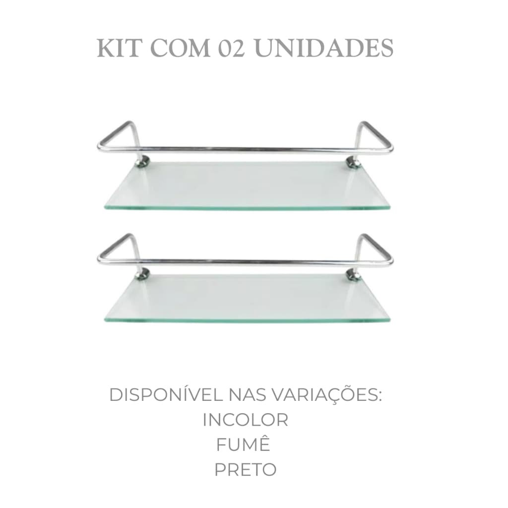 Kit Porta Shampoo Prateleira Suporte Para Banheiro Reto 30cm Organizador Cozinha Lavanderia