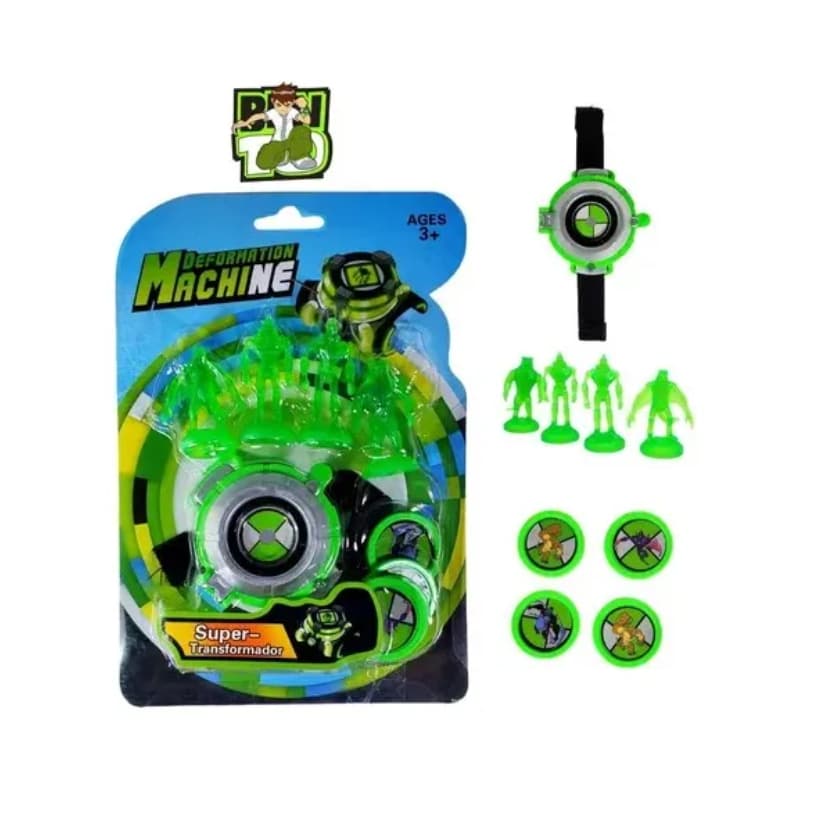 Relógio Ben 10 Com Lançador De Disco, Luz Som E Bonecos