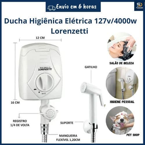 Ducha higiênica Banheiro Elétrica 3 Temperaturas 127v 4000w Lorenzetti