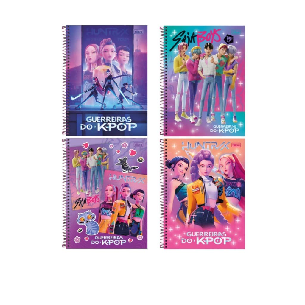 Caderno Espiral Capa Dura Universitário 1 Matéria Guerreiras do K-Pop 80 Folhas- Tilibra- Grande