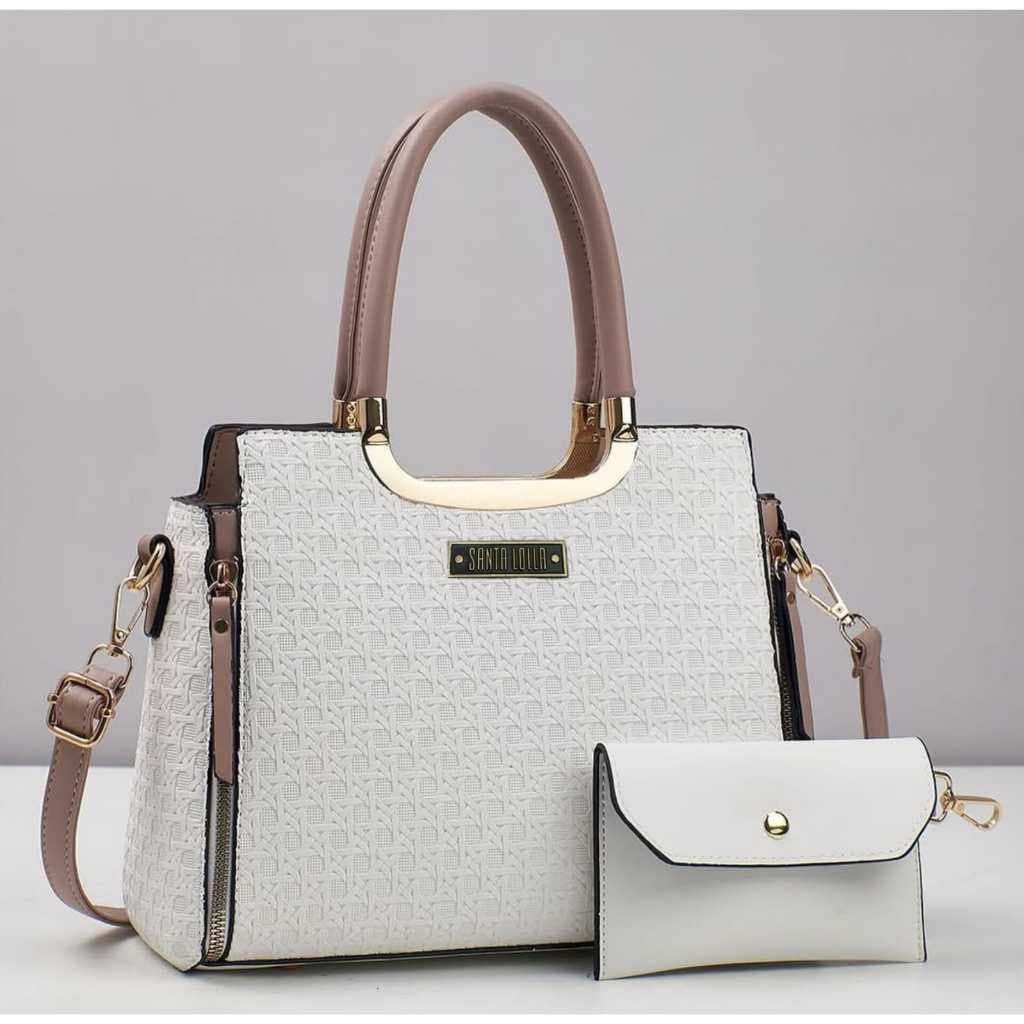 bolsa feminina com divisória, 3 compartimentos, bolso externo.+1 carteirinha