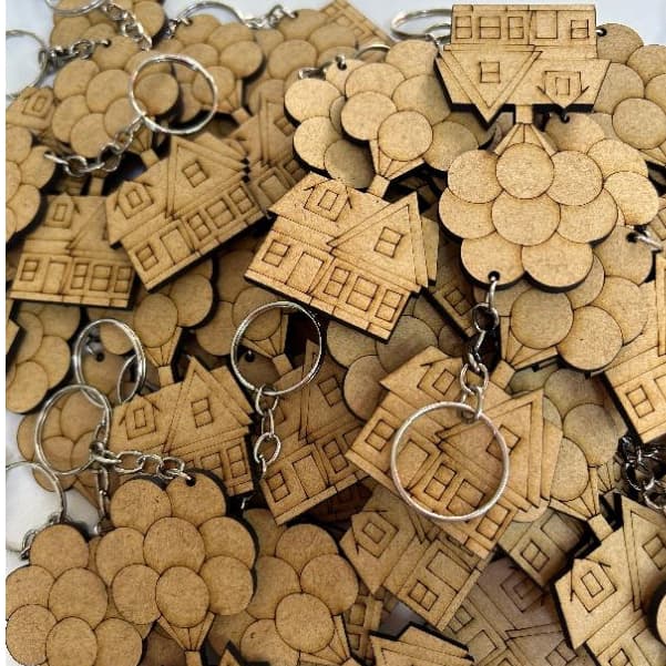 Kit Chaveiros Personalizados MDF Cru com Logo, Frase ou Nome – 4cm de diâmetro - Com argola para chaveiros Lembrancinha