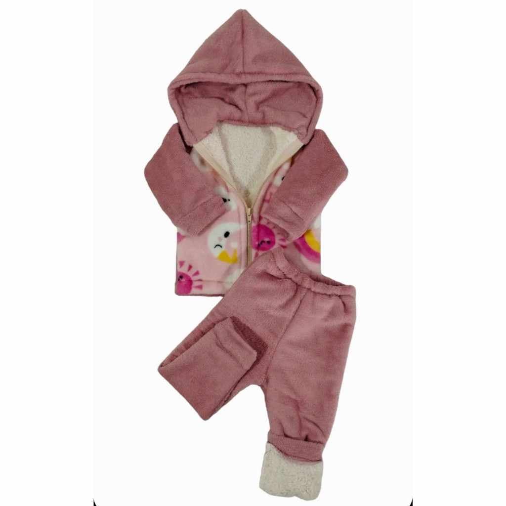 CONJUNTO INFANTIL CASACO E CALÇA FORRADOSS (Conjunto Infantil Forrado Fofinho – Blusa + Calça Forrada | Bebê e Criança)