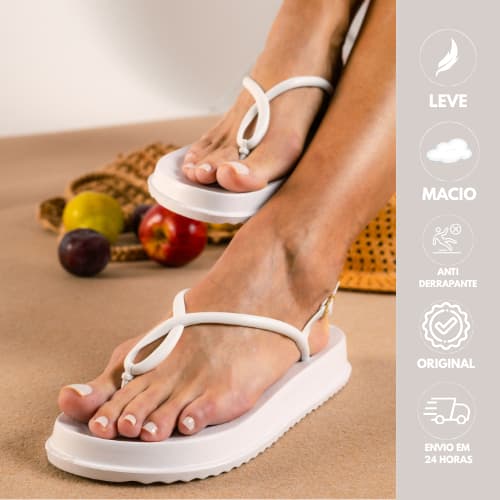 Sandália Feminina Plataforma Rosa Conforto Leve Verão Moda Praia Original