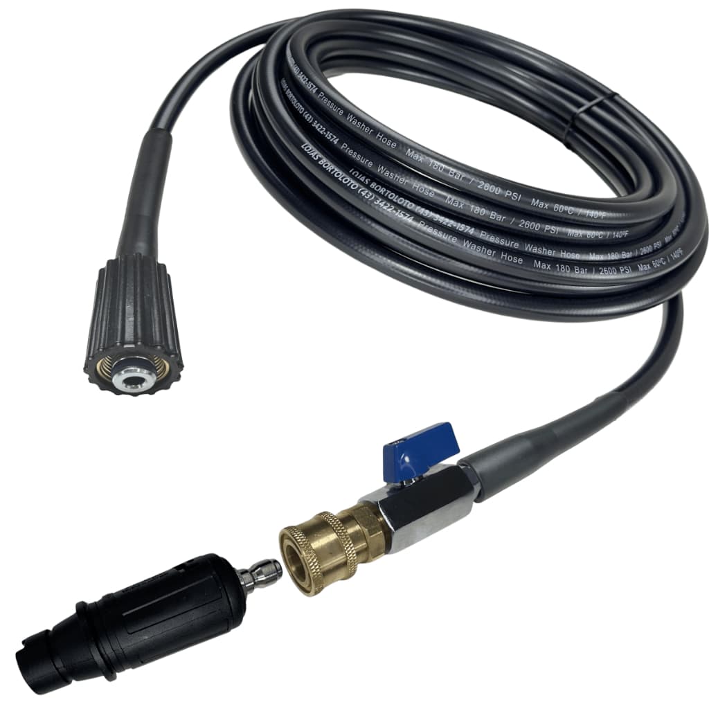 Mangueira 10M Nylon 1/4 Com Esguicho de Engate Rápido e Registro Para Stihl RE88, RE90, RE95, RE98 Re107, Re108