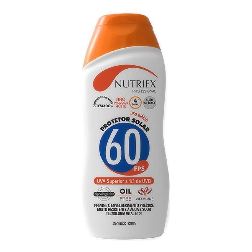 Protetor Solar Nutriex FPS 60 120ml | Proteção UVA/UVB | Facial e Corporal | Uso Profissional e Diário