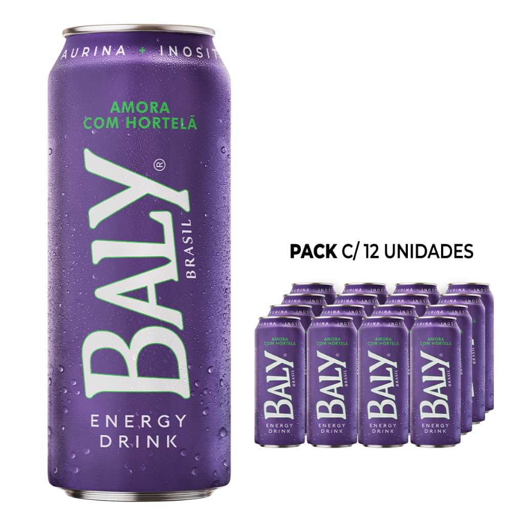 Pack Energético Baly Amora c/ Hortelã 473ml