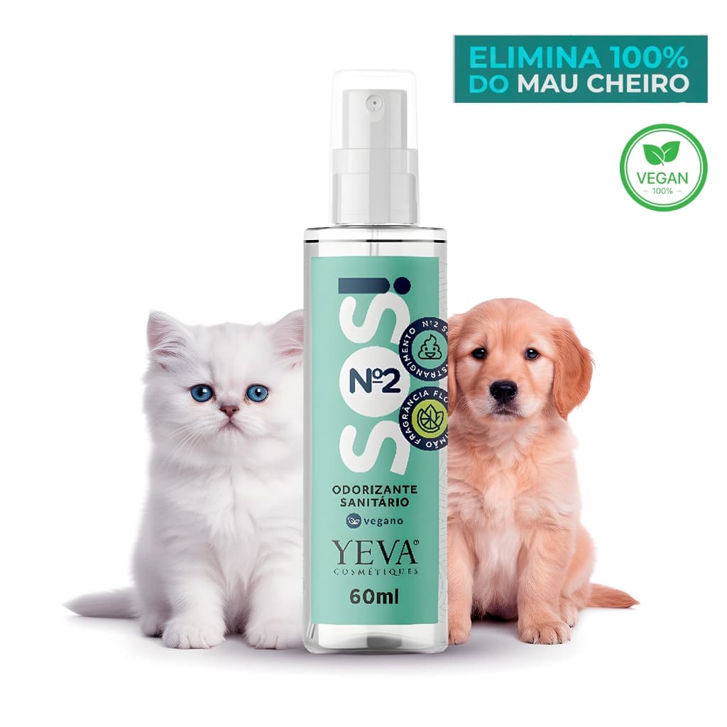 Neutralizador Pet SOS Nº2 Elimina Cheiro Forte Xixi e Cocô Vegano para Casa Apartamento Cães e Gatos