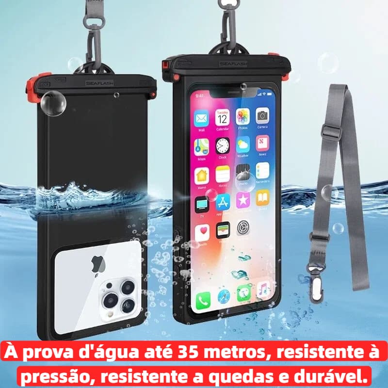 Capa Celular Bolsa Case A Prova D'água  Praia Piscina Viajar IPX8 à prova d'água até 35 metros HW7