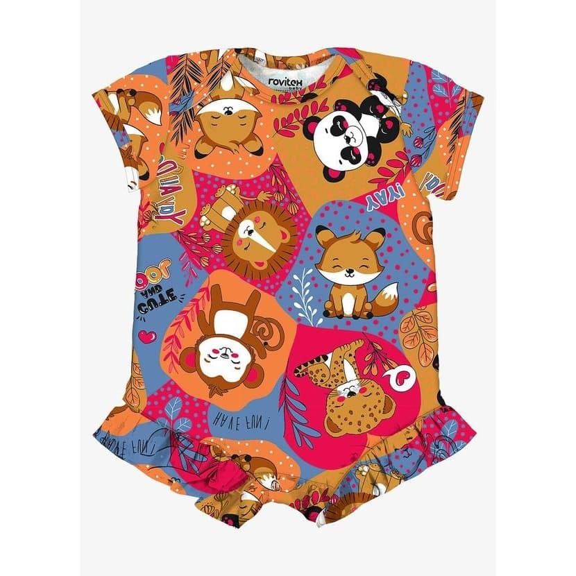Macaquinho Infantil Feminino Bichinhos Rovitex Kids