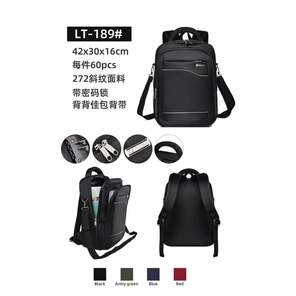 Bolsa Mochila Impermeável Nylon Feminina Pavão de Ouro 2 em 1 Uso dia a dia Trabalho ou passeio