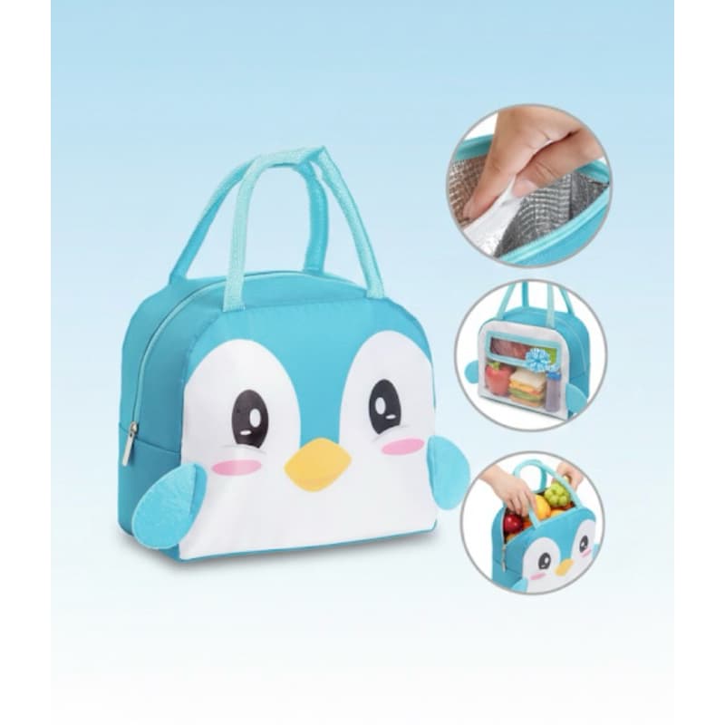 Lancheira Térmica de Pinguim Para Crianças | Mantém Lanche Frio/Quente | Design Divertido Escolar