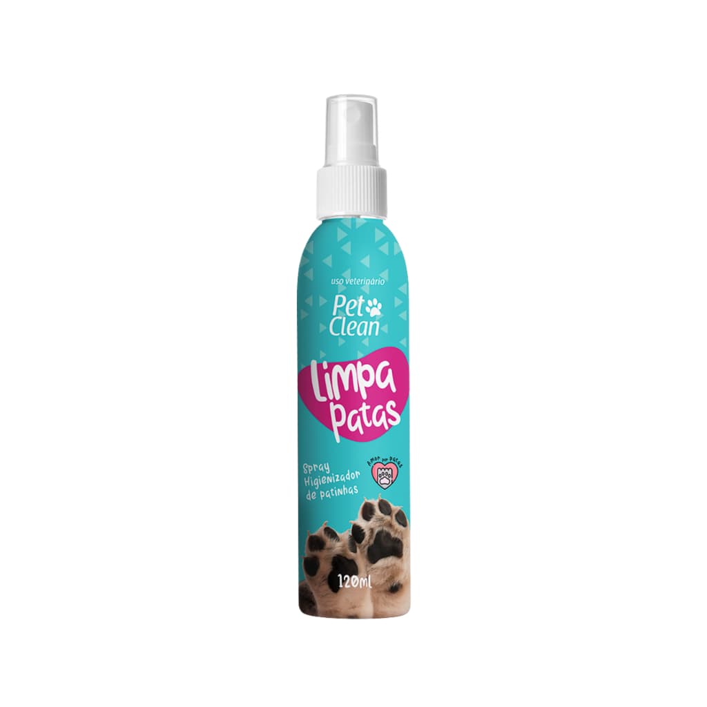 Spray Limpa Patas Pet Clean 120ml Higienizador de Patinhas Para Cães e Gatos