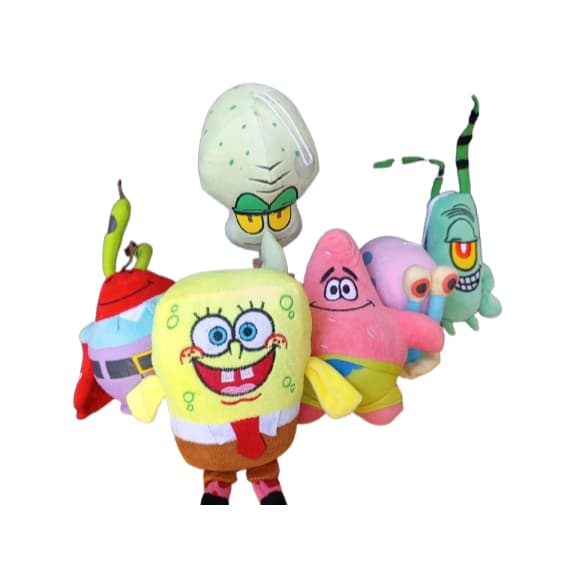 Kit C/ 6 Pelúcias Do Bob Esponja E Turma Pronta Entrega