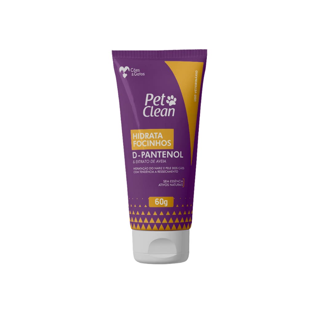 Creme Hidrata Focinhos Pet Clean 60g D-Pantenol Hidratante Cães e Gatos