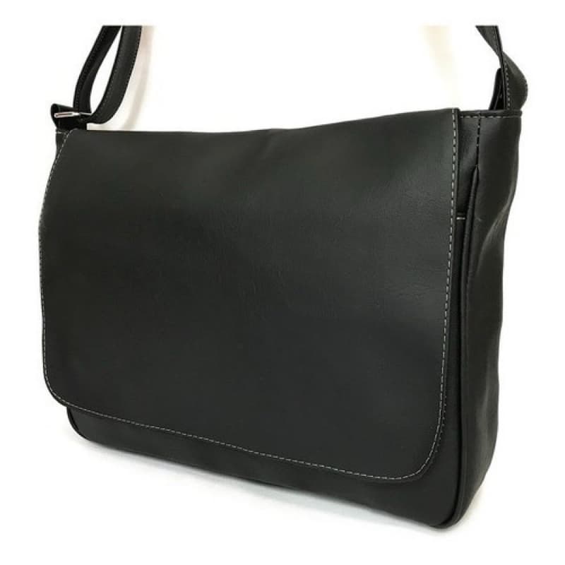Bolsa Pasta Carteira Bolsa Tira Colo Couro Sintético Cor Preta Resistente