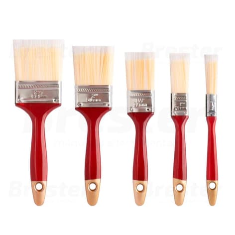 Conjunto 5 Pincéis Tamanhos Variados Para Construção Obra Artesanato Pintura Multiuso