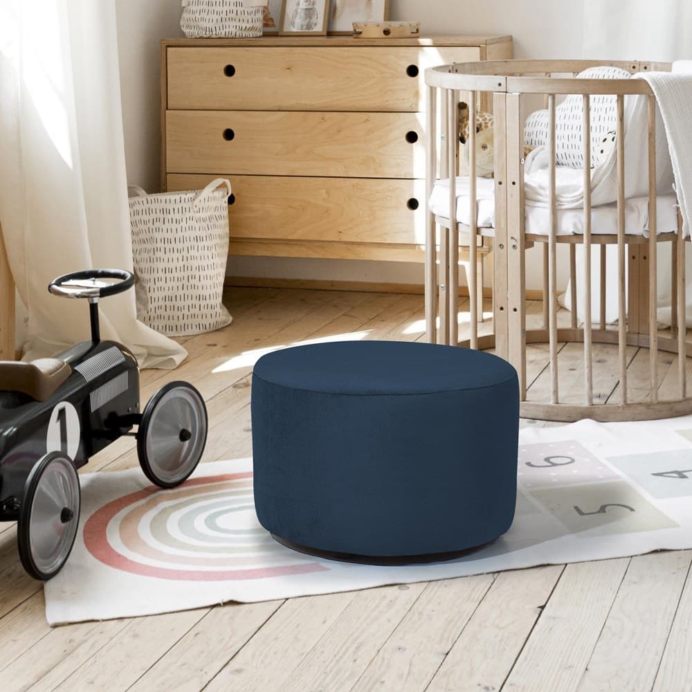 Puff Infantil Encantus Banqueta Multiuso Para Quarto Espaço Kids Sala pés antiumidade - Banco Redondo/Suede - Cores
