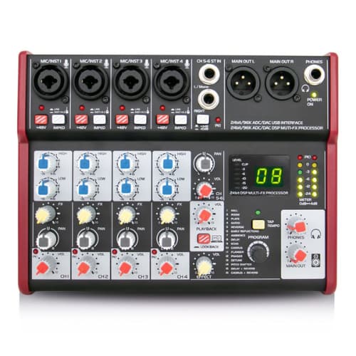 Mesa de som e interface USB profissional de 6 canais | Padrão Arcano®