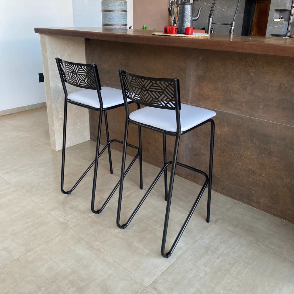 Kit 2 Banquetas Altas Estofadas Conforto e Estilo para Cozinha Moderna e Área Gourmet