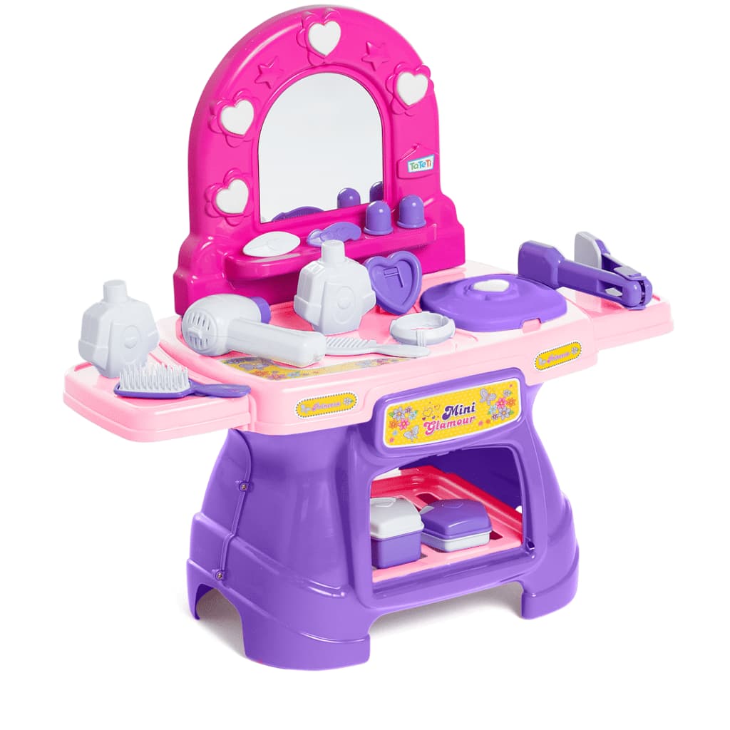 Brinquedo Infantil Penteadeira com Acessórios Mini Glamour com 15 Peças Tateti Brinquedos