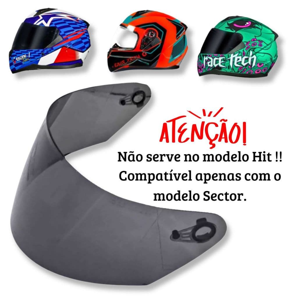 Viseira Polivisor Para Capacete Race Tech Sector Antirrisco 2.2mm