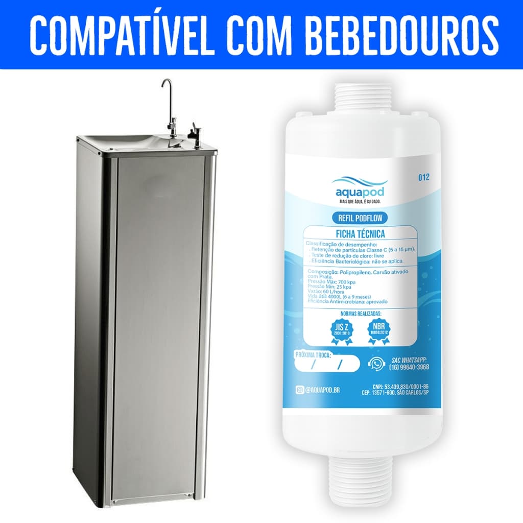 Refil Aquapod Compatilvel com Bebedouro Pressão Bag Industrial IBBL