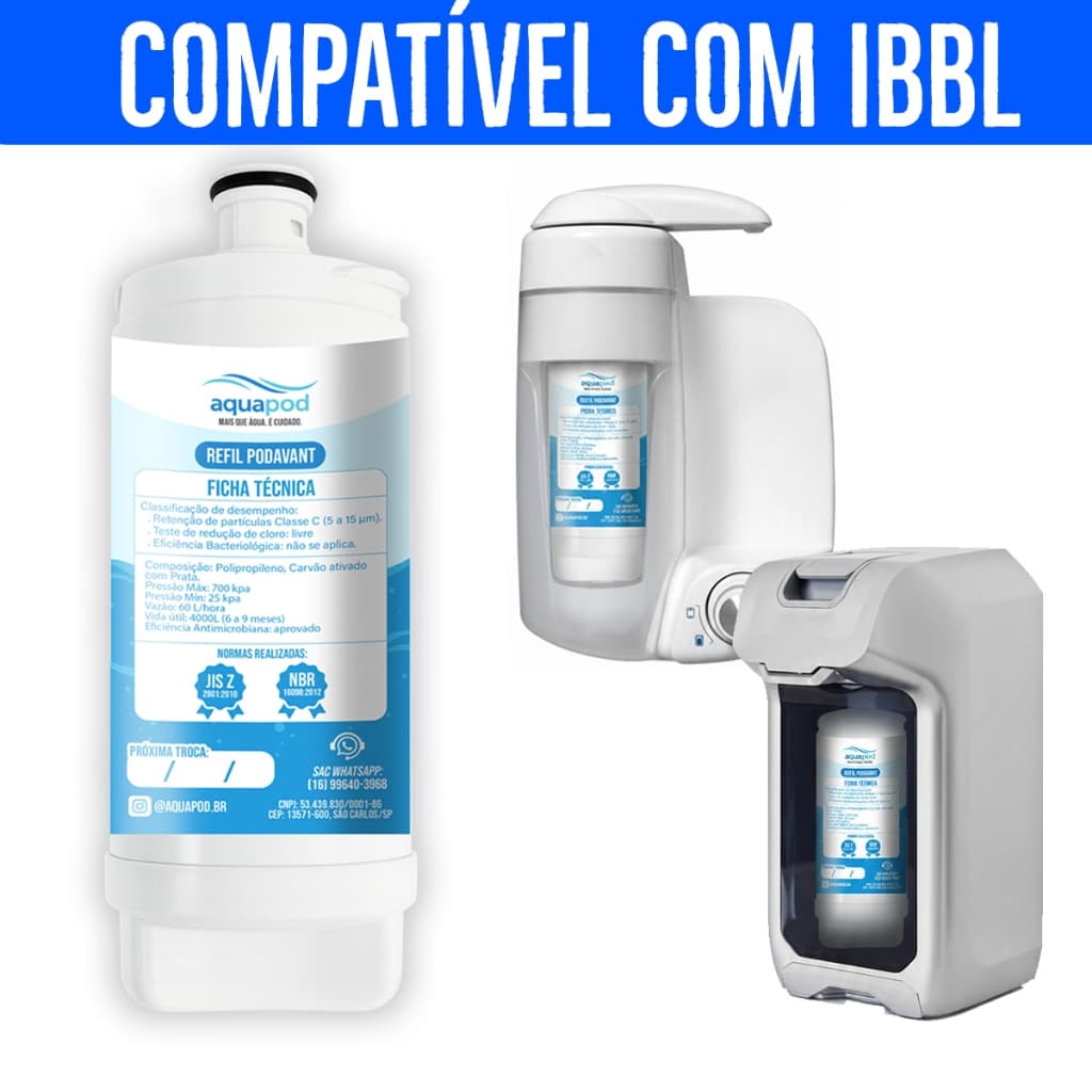 Refil Aquapod Compatilvel com Purificador Avanti Mio Ibbl