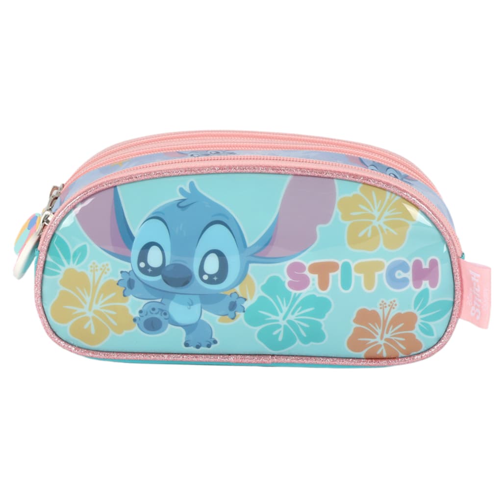 Estojo Escolar Stitch 3 Zíper Estojo Triplo Luxcel Original