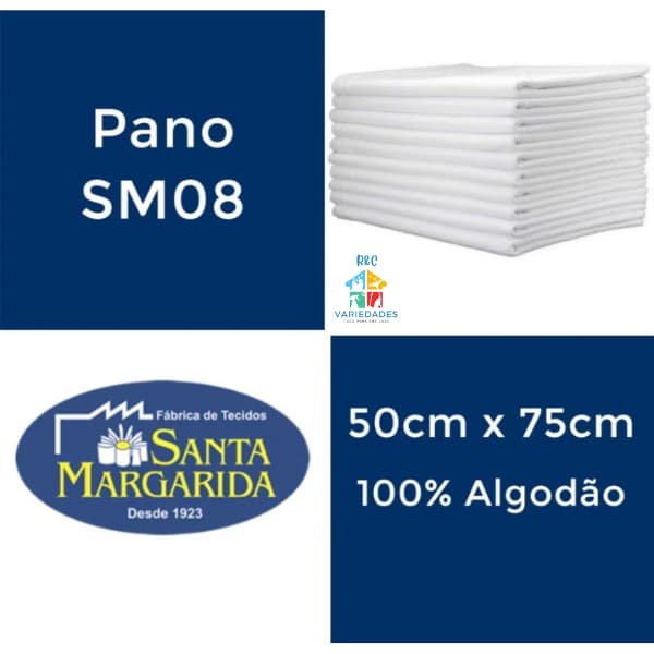 KIT 10 PANOS de Prato SM-08 Liso 50cm x 75cm Santa Margarida Pintura e Artesanato 100% Algodão