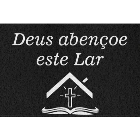 Tapete Capacho Personalizado em Vinil – 60x40 cm – "Deus Abençoe Este Lar"