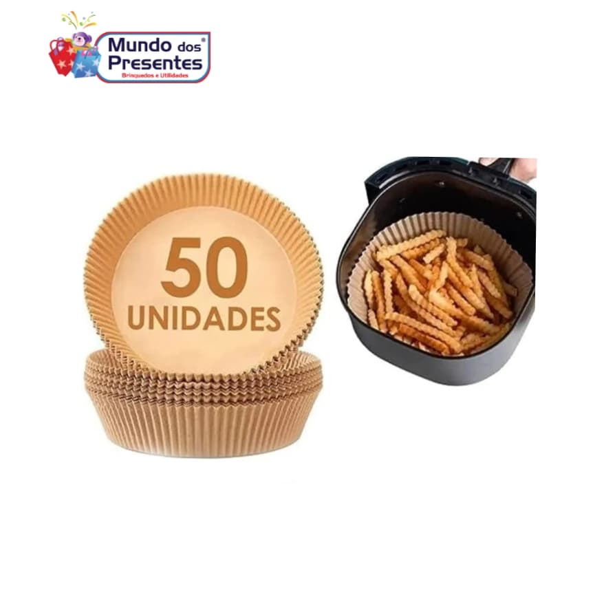 Forma De airfryer Papel Descartável Redondo Antiaderente Para Cozimento Papel 50 unidades