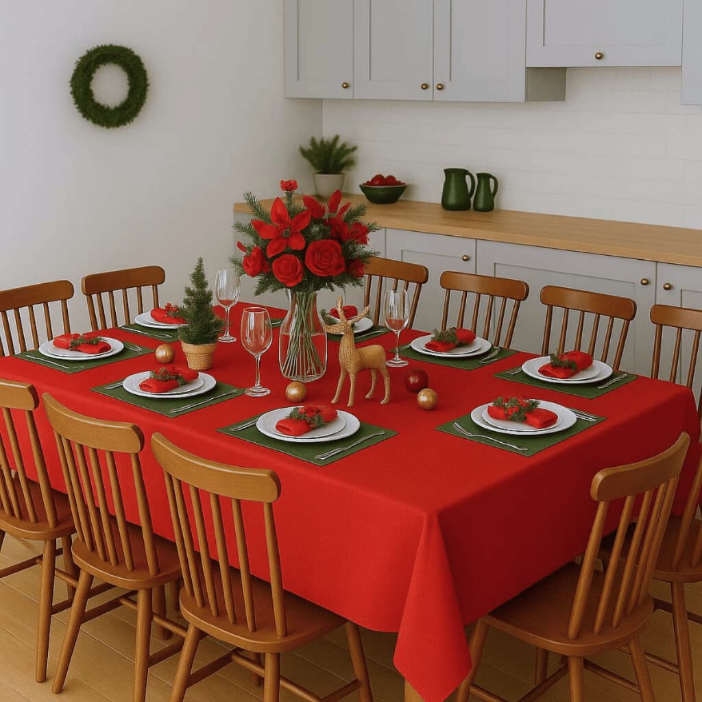 Toalha Mesa 6 Cadeiras Mesa Posta Decoração Tecido Oxford Resistente Premium Várias Cores