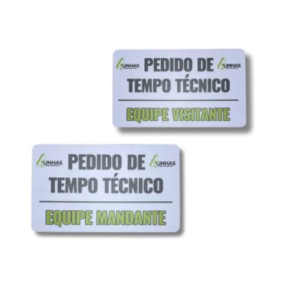 Placa De Pedido De Tempo Técnico Futebol Amador Profissional Branco