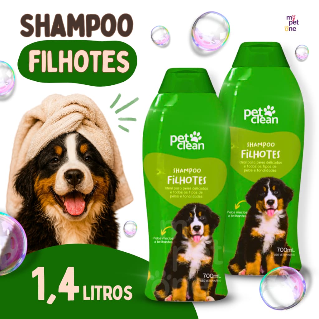 Kit 2 Shampoo e Condicionador 700ml Filhotes 2 em 1 - Pet Clean