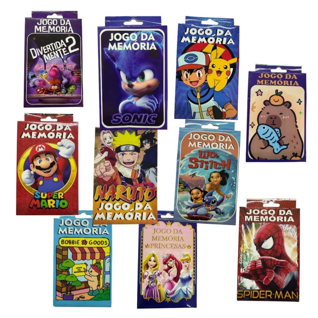 Kit 10 Jogos De Memória Cartas