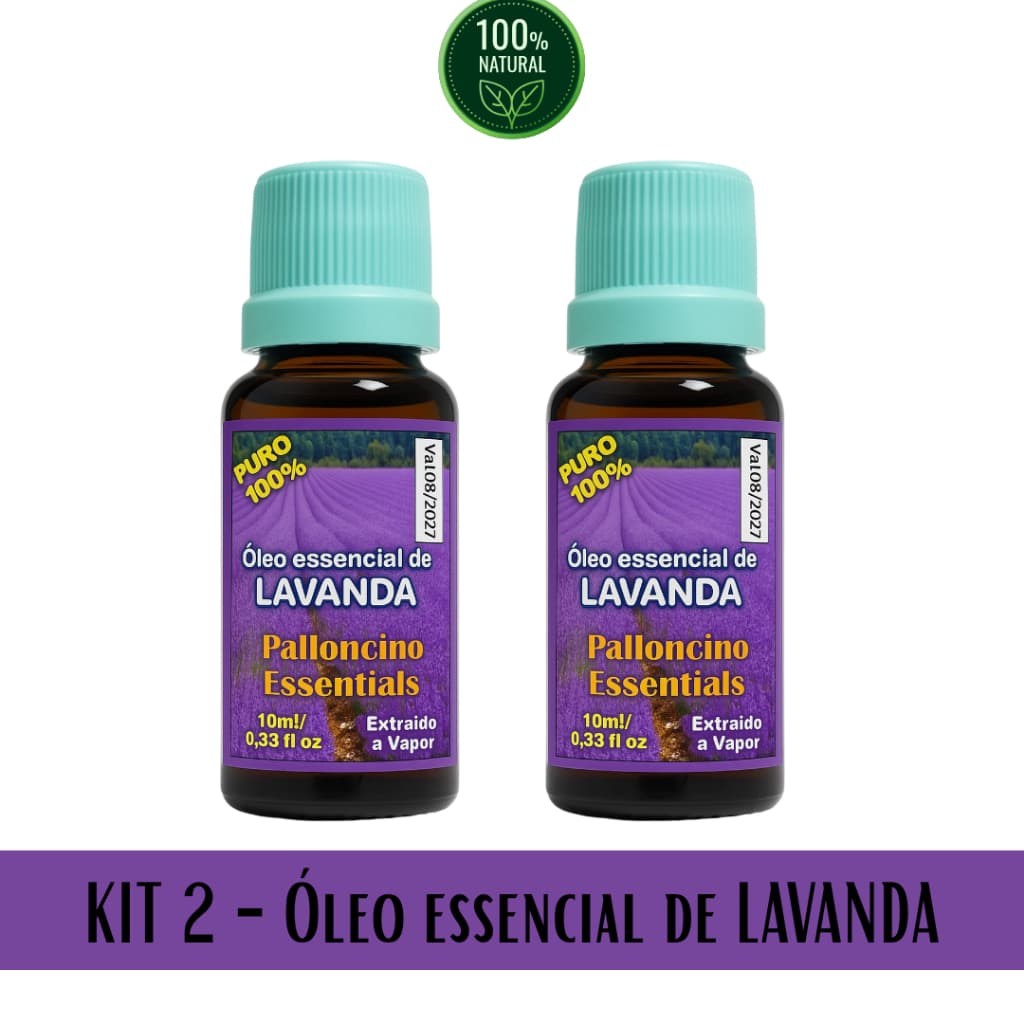 Kit 2 Óleos Essenciais de Lavanda 10ml Cada – Aroma Relaxante, 100% Puro