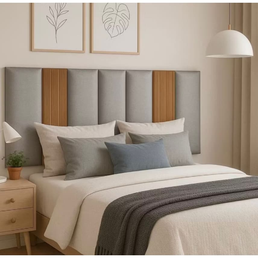Kit Com Até 12 Peças Cabeceira Modular + Painel Ripado MDF Para Cama Box Casal King Queen - Envio Full