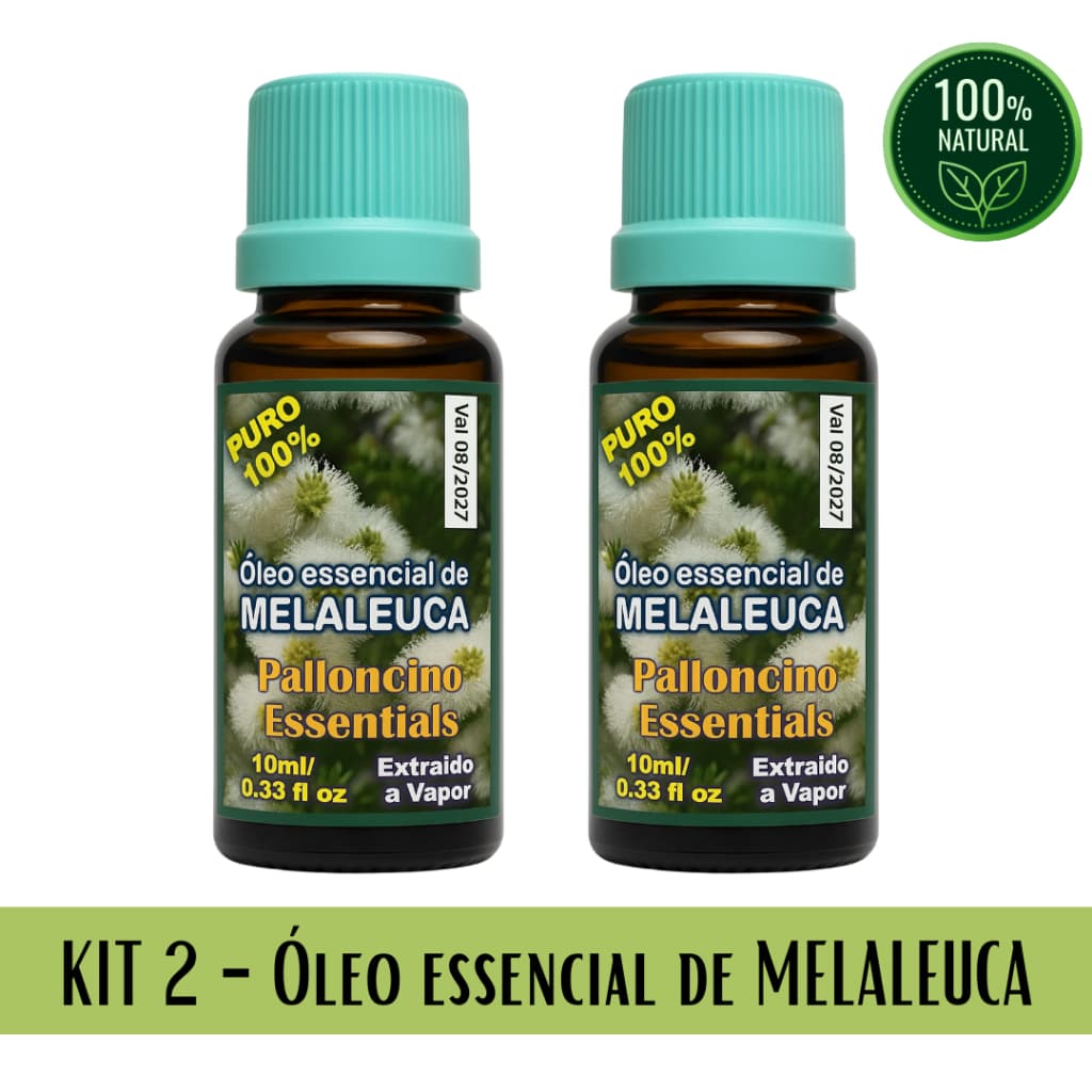 Kit 2 Óleos Essenciais de Melaleuca 10ml – Tea Tree 100% Puro