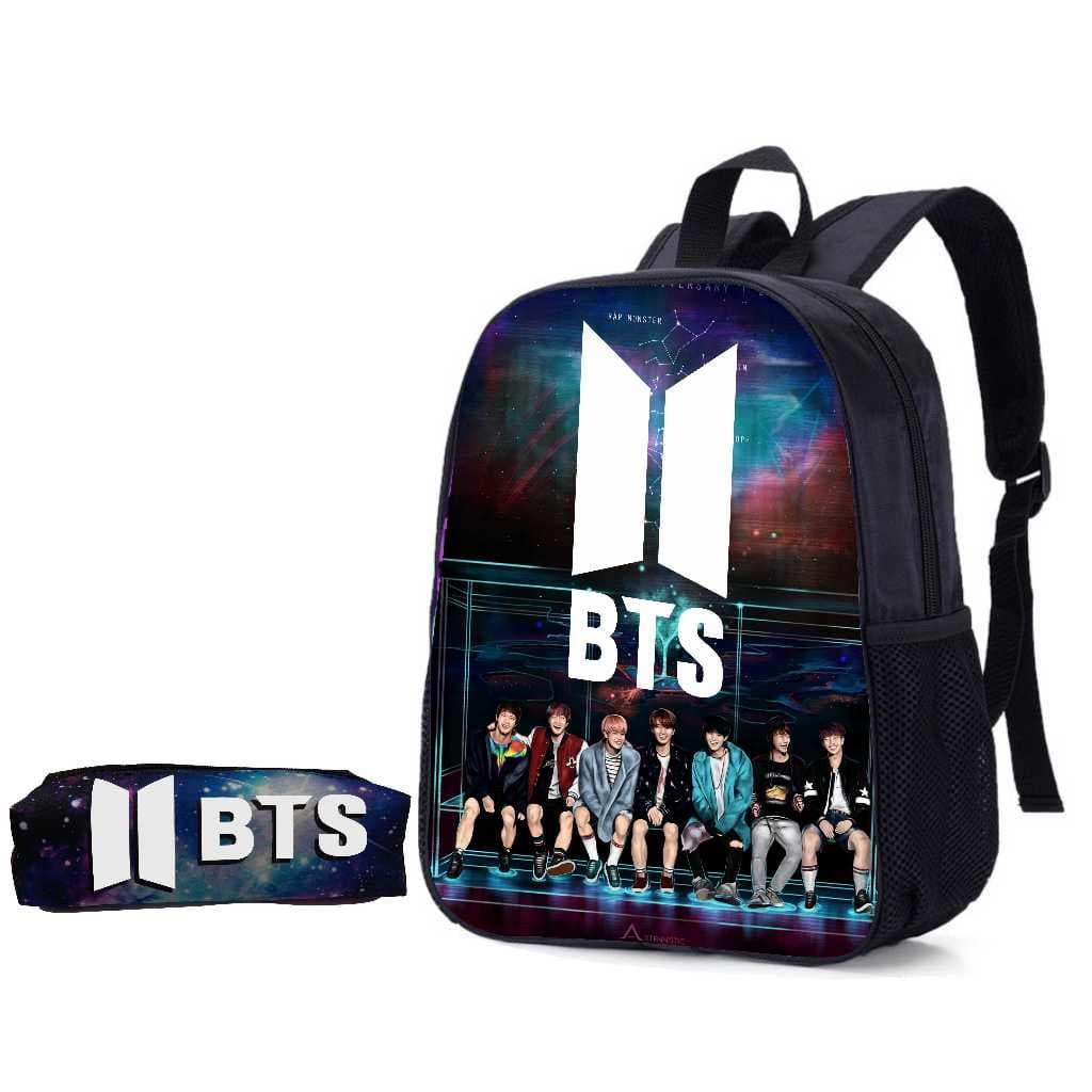 Mochila e Estojo  Escolar Unissex ,faculdade , bangtan Bts K-pop FT1