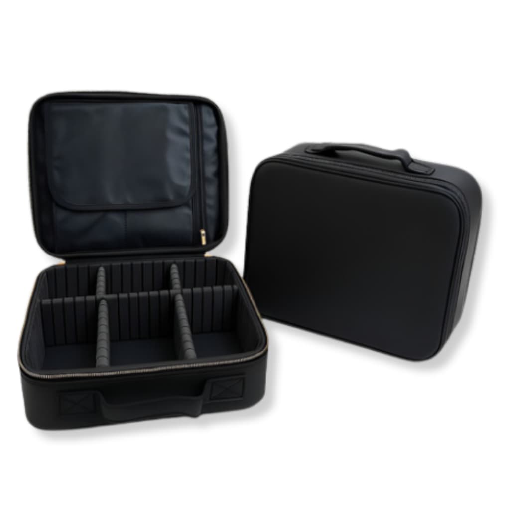 Necessaire Organizadora De Viagem Em Couro Sintético Com Compartimentos Joias Bijuterias 25x23x10