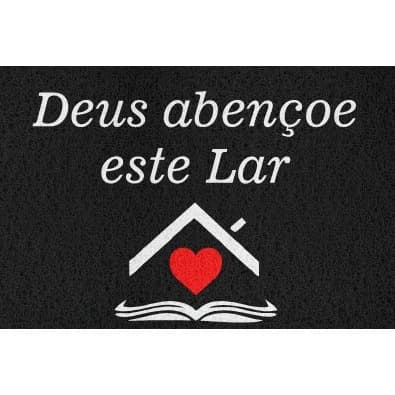 Tapete Capacho personalizado VINIL – (60X40) LOJA, CASA, EMPRESA E PORTA- "DEUS ABENÇOE ESTE LAR"