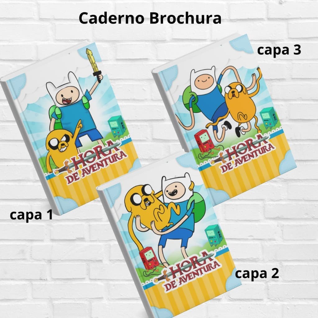 Caderno Brochura HORA DA AVENTURA Personalizado com Nome - COM PAUTA, BROCHURA SEM PAUTA, CADERNO BROCHURA QUADRICULADO