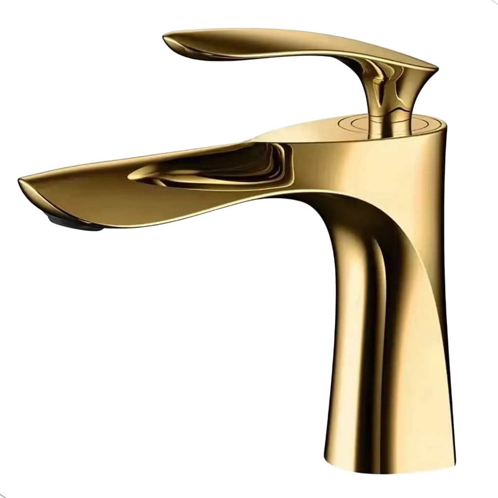 Torneira Para Banheiro Crevo Lavabo Bica Baixa Cor Dourada
