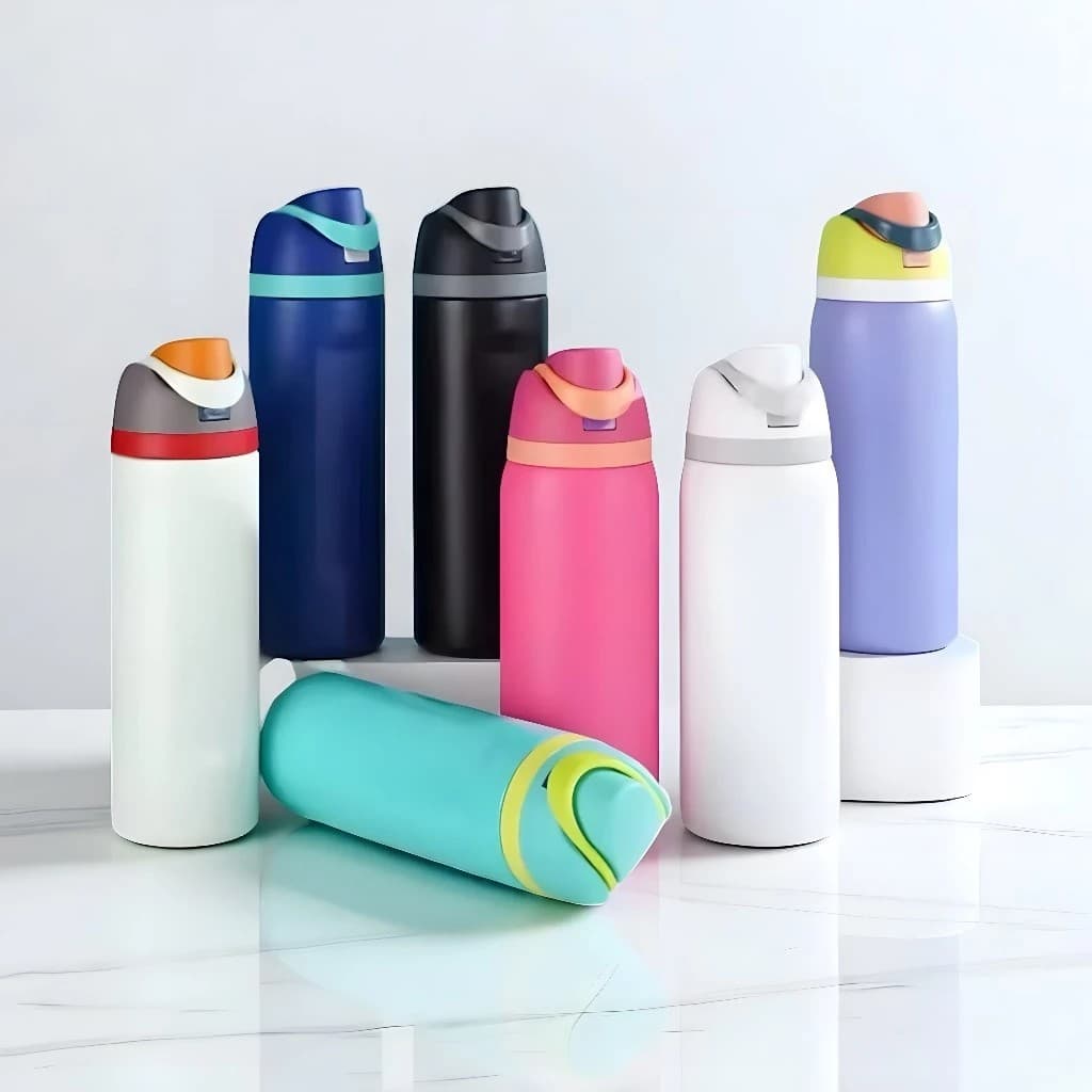 Garrafa Térmica Coala SGB Freesip com Tampa Dupla - Beba pela Abertura ou Pelo Canudo Integrado - Diversas Cores e Taman