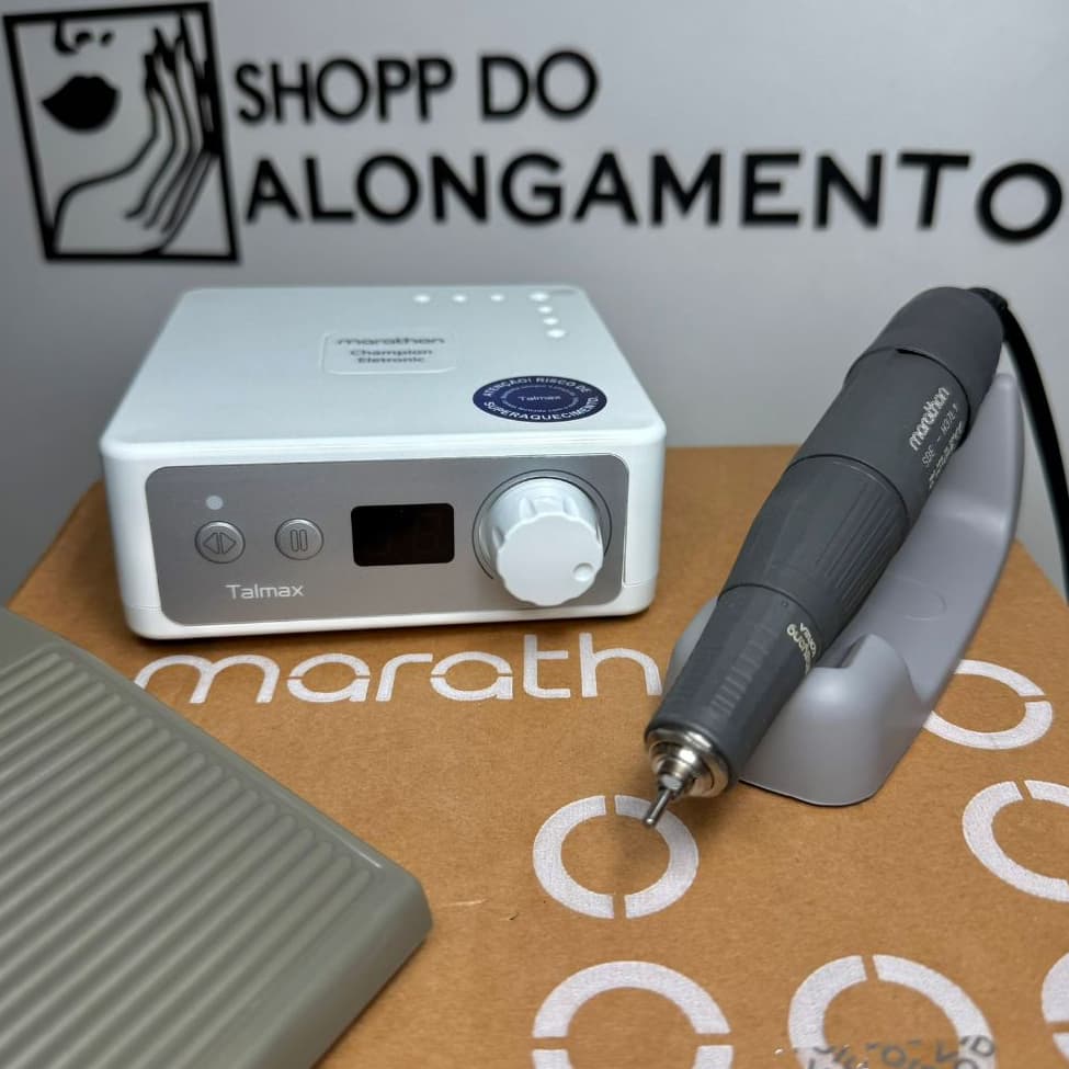 Lixadeira Motor Marathon 3 champion talmax ORIGINAL 35,000 RPM - foto Real - cor ROSE E SILVER