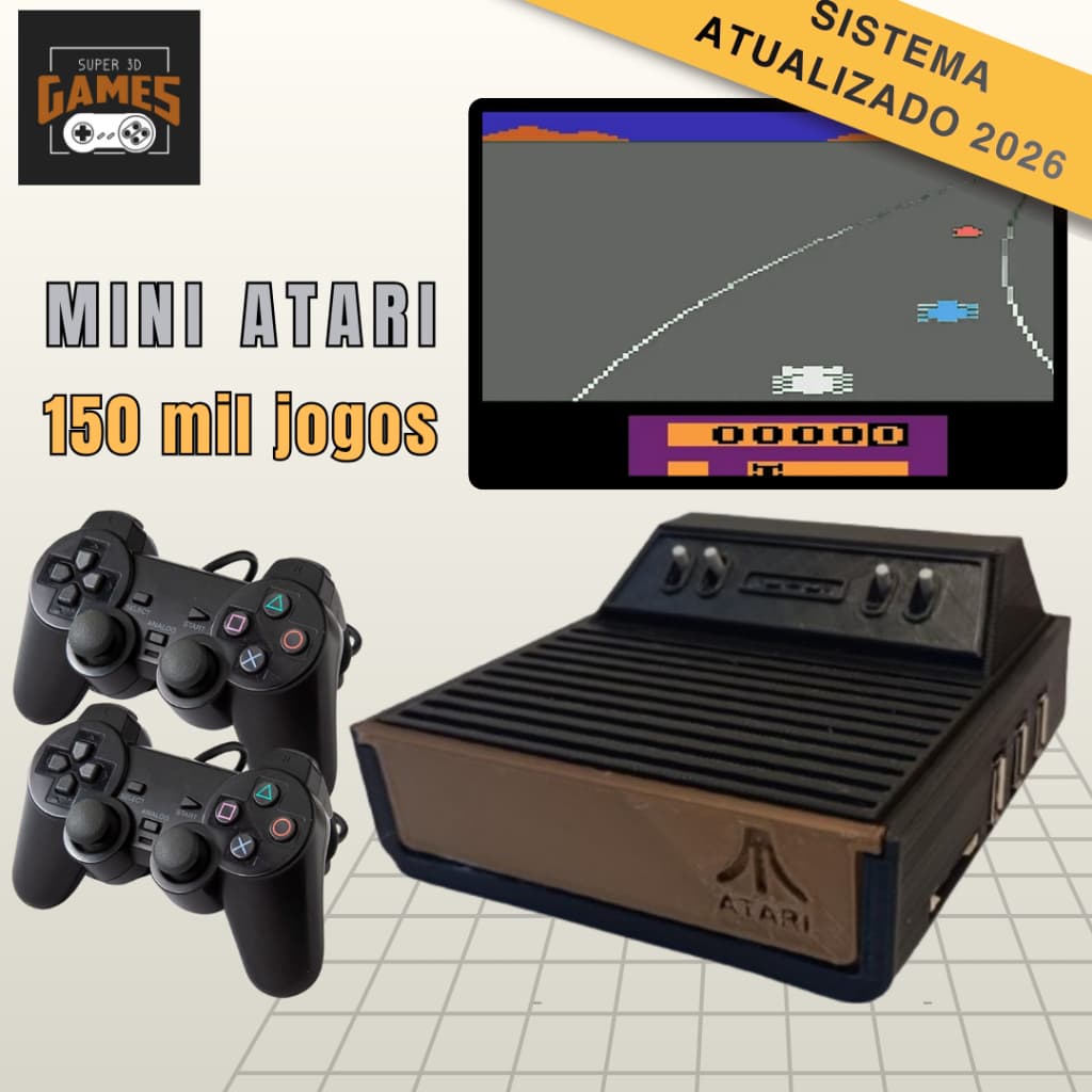 Mini Console Retro Atari Gamer Super 3D com 150 mil jogos