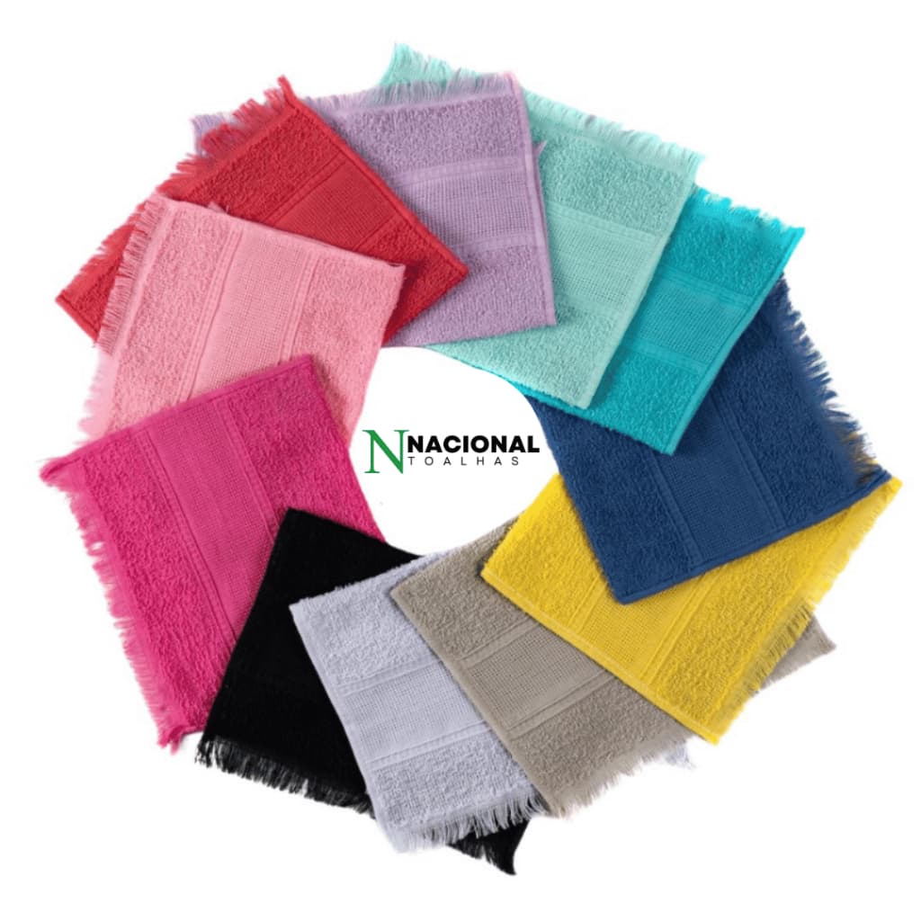 Kit 100pçs Toalha Social Bordar 22x35cm Toalhinha Social Academia Lavabo Franja Toalha de Boca e Mao