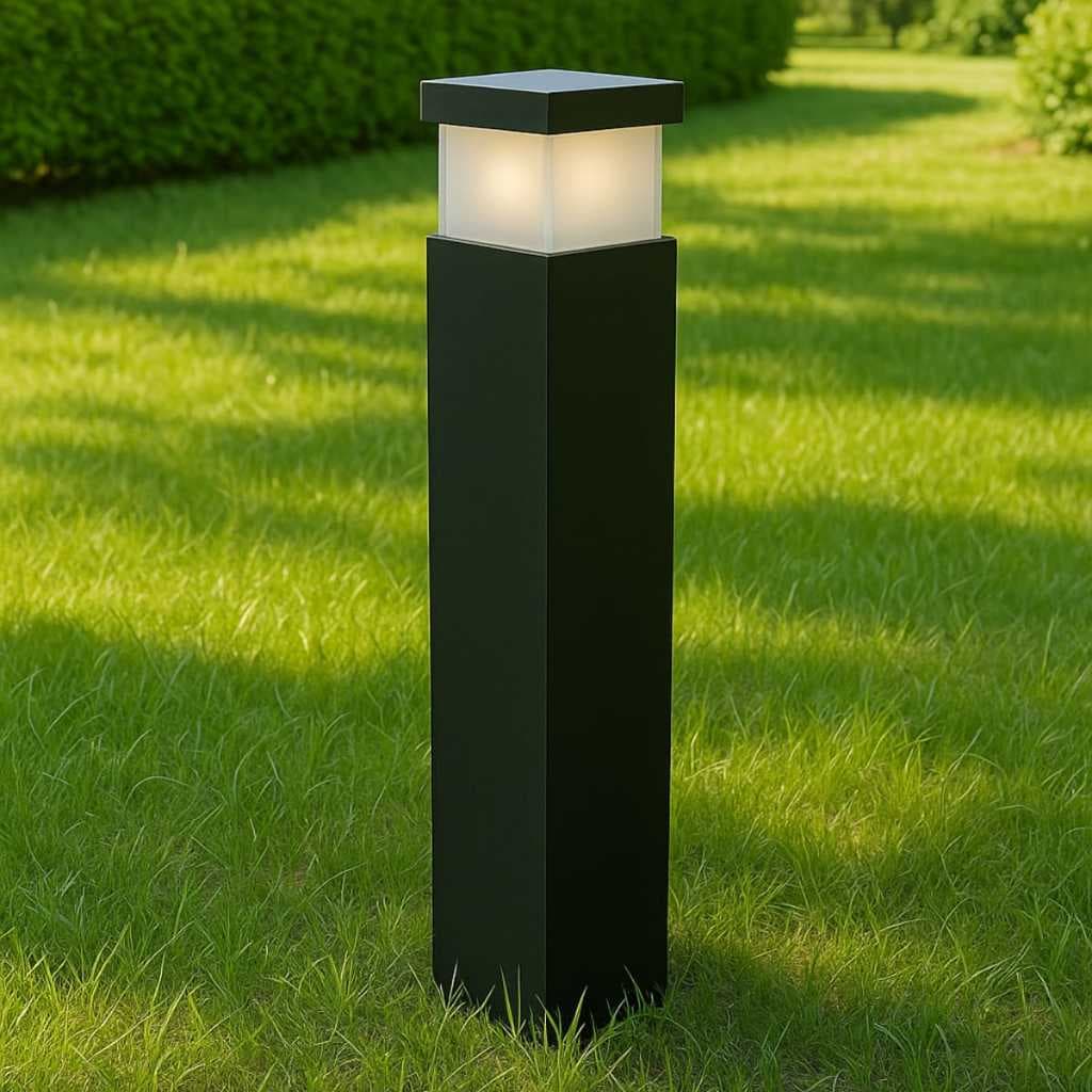 Luminária Balizador Poste 30 Cm - 50 cm Solo Chão Jardim E27 Alumínio Preto Branco Marrom