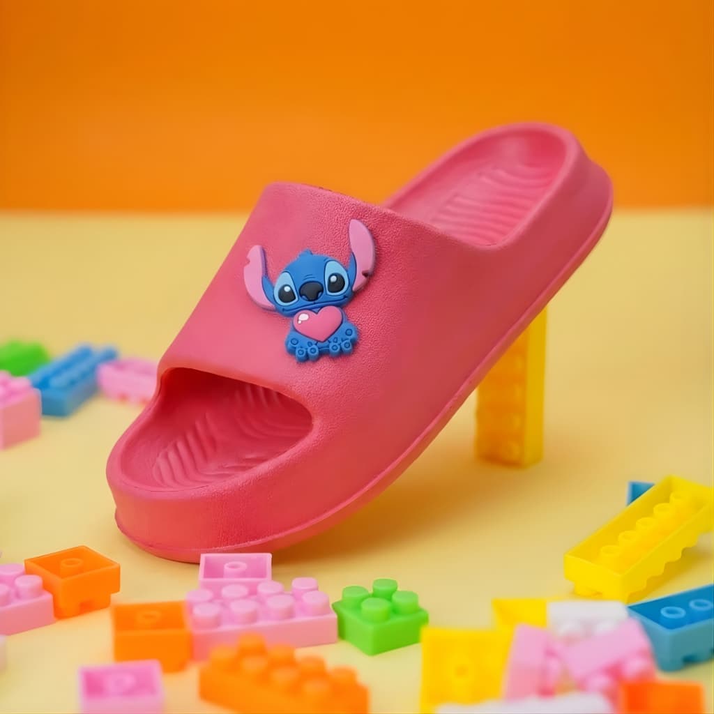 Chinelo Slide Infantil Feminino Colorido Divertido Confortável e Fácil de Calçar